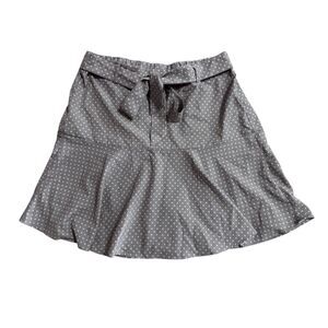 SOHO Beige & White Polka Dot Tie Waist Flare Mini Skirt – Women's Small